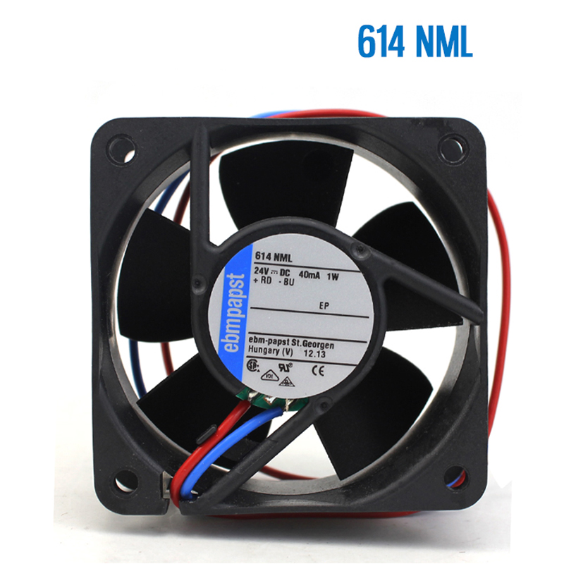 Ebm Papst  614NML DC 24V 0.04A 1W 60x60x25mm Server Square Cooling Fan